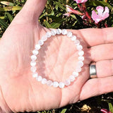 Selenite Beads Natural Round Beaded 6 8 10 Mm for Jewelry Making