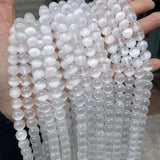 Selenite Beads Natural Round Beaded 6 8 10 Mm for Jewelry Making