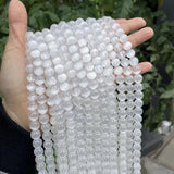 Selenite Beads Natural Round Beaded 6 8 10 Mm for Jewelry Making