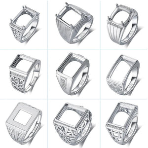 10x14 11x11 12x16 MM Men's And Women's Gem Opening Rings Blank Base Bracket