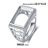 10x14 11x11 12x16 MM Men's And Women's Gem Opening Rings Blank Base Bracket