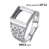 10x14 11x11 12x16 MM Men's And Women's Gem Opening Rings Blank Base Bracket