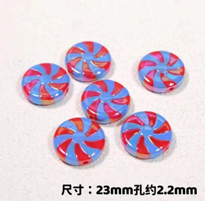 5Pcs Spiral Lollipop Acrylic Beads DIY Jewelry Making Accessories