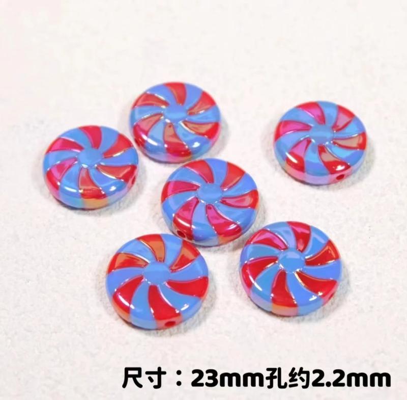5Pcs Spiral Lollipop Acrylic Beads DIY Jewelry Making Accessories