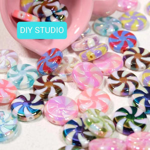 5Pcs Spiral Lollipop Acrylic Beads DIY Jewelry Making Accessories