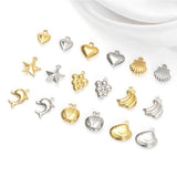 20PCS Stainless Steel Hollow Heart Charms Pendant DIY Jewelry Making
