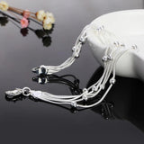 925 Silver Bracelet Snake Chain Beads Women Wedding Party Jewelry