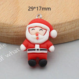10Pcs Christmas Charms Santa Snowman Christmas Tree Resin Charms for Jewelry