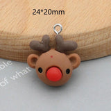 10Pcs Christmas Charms Santa Snowman Christmas Tree Resin Charms for Jewelry