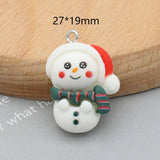 10Pcs Christmas Charms Santa Snowman Christmas Tree Resin Charms for Jewelry