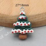 10Pcs Christmas Charms Santa Snowman Christmas Tree Resin Charms for Jewelry