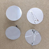 10pcs Silver Round Blank Tray Flat Brooch Base Settings For DIY Jewelry Making