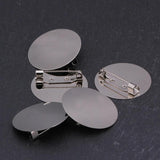 10pcs Silver Round Blank Tray Flat Brooch Base Settings For DIY Jewelry Making