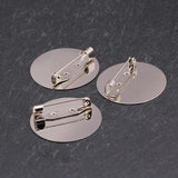 10pcs Silver Round Blank Tray Flat Brooch Base Settings For DIY Jewelry Making