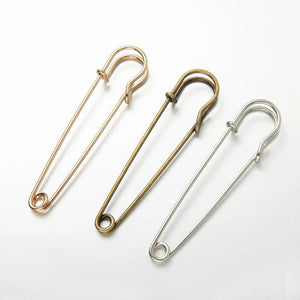 20pcs 38-100mm Metal Safety Brooch Pin Base Pins for DIY Jewelry Making