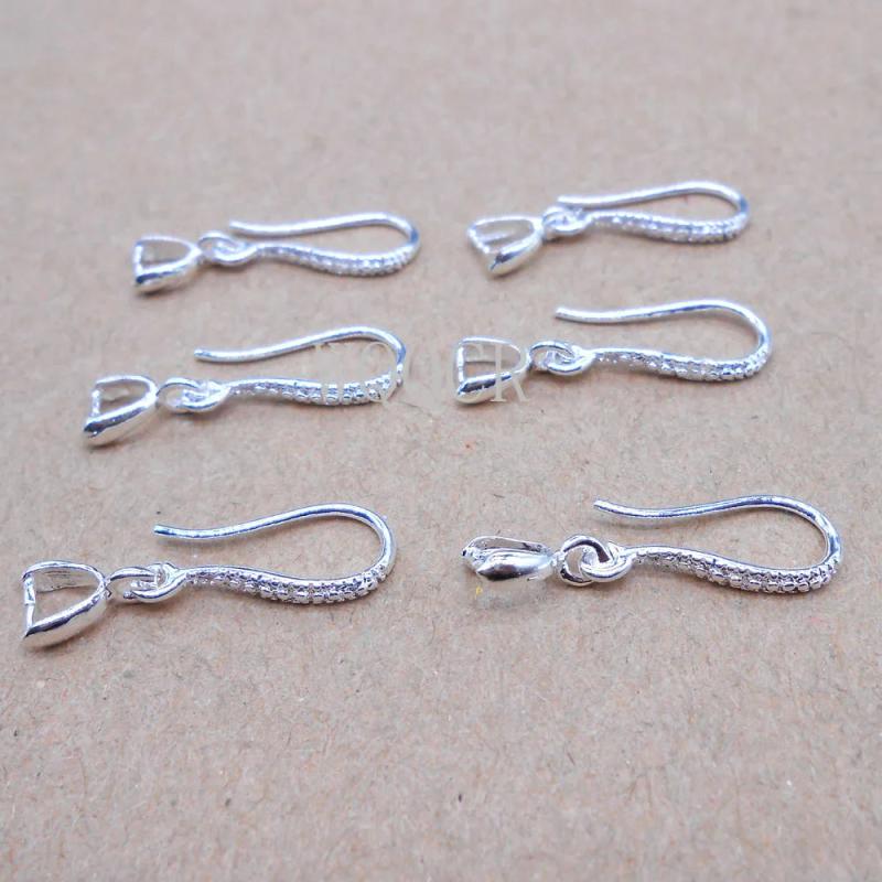 10PCS 925 Sterling Silver Women's Ear Hook Earrings Base DIY Jewelry Making