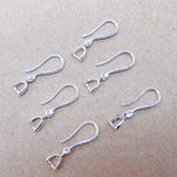 10PCS 925 Sterling Silver Women's Ear Hook Earrings Base DIY Jewelry Making