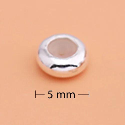 925 Sterling Silver Silicone Beads Round Spacer DIY Jewelry Making Findings