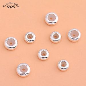 925 Sterling Silver Silicone Beads Round Spacer DIY Jewelry Making Findings