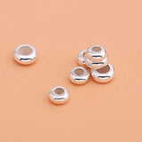 925 Sterling Silver Silicone Beads Round Spacer DIY Jewelry Making Findings