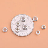 925 Sterling Silver Silicone Beads Round Spacer DIY Jewelry Making Findings