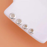 925 Sterling Silver Silicone Beads Round Spacer DIY Jewelry Making Findings