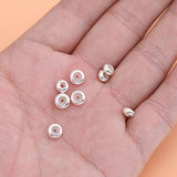 925 Sterling Silver Silicone Beads Round Spacer DIY Jewelry Making Findings