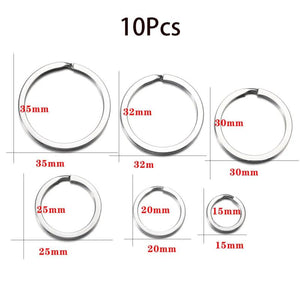 Stainless Steel Key Chain Round Keyrings DIY 20/25/32mm