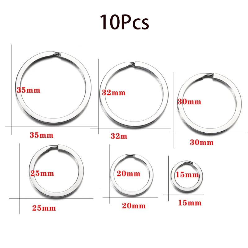 Stainless Steel Key Chain Round Keyrings DIY 20/25/32mm
