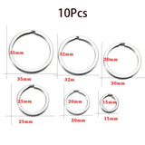 Stainless Steel Key Chain Round Keyrings DIY 20/25/32mm