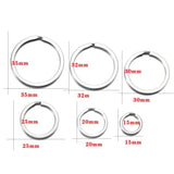 Stainless Steel Key Chain Round Keyrings DIY 20/25/32mm