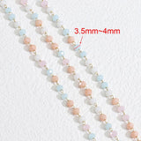 1M Crystal Stone Stainless Steel Chain Pink Beaded Chains for Jewelry Making