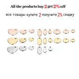 20Pcs Gold/Rose Steel Charms Dog Tag Heart-Shaped Oval Blanks Pendant Charms