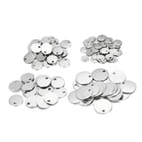 20Pcs Gold/Rose Steel Charms Dog Tag Heart-Shaped Oval Blanks Pendant Charms