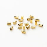 30Pcs 3-5mm Brass Tassel Cord End Caps for Jewelry Making