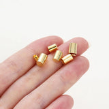 30Pcs 3-5mm Brass Tassel Cord End Caps for Jewelry Making