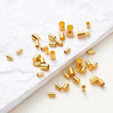 30Pcs 3-5mm Brass Tassel Cord End Caps for Jewelry Making