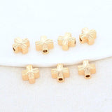 20PCS 6MM 14K Cross Spacer Beads Flat Bracelet DIY Jewelry Accessories