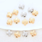 20PCS 6MM 14K Cross Spacer Beads Flat Bracelet DIY Jewelry Accessories