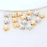 20PCS 6MM 14K Cross Spacer Beads Flat Bracelet DIY Jewelry Accessories