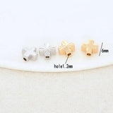 20PCS 6MM 14K Cross Spacer Beads Flat Bracelet DIY Jewelry Accessories