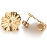 10pcs Stainless Steel Flower Earring Hooks Posts Back