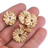 10pcs Stainless Steel Flower Earring Hooks Posts Back
