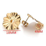 10pcs Stainless Steel Flower Earring Hooks Posts Back