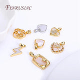 Natural Shell Pendants, Zircon Charms DIY Jewelry Supplies