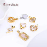 Natural Shell Pendants, Zircon Charms DIY Jewelry Supplies