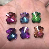 14MM 20Pcs Glass Bear Pendant Crystal Beads for Jewelry Making