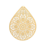 4pcs Stainless Steel Filigree Earring Charm Pendants