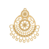 4pcs Stainless Steel Filigree Earring Charm Pendants