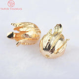 6PCS 24K Plated Brass Flower Caps Tassel Caps DIY Jewelry Findings